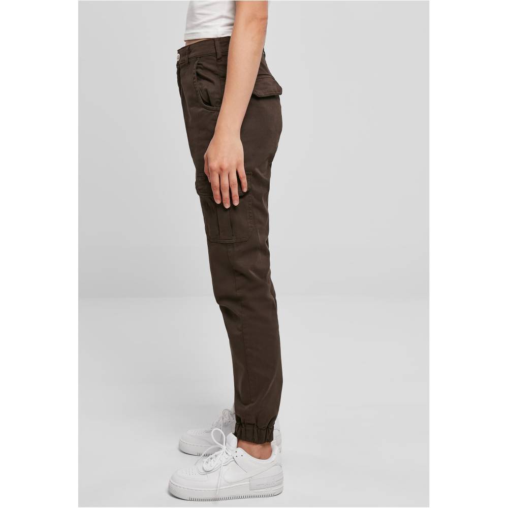 Urban Classics - High Waist Cargo trousers - Brown